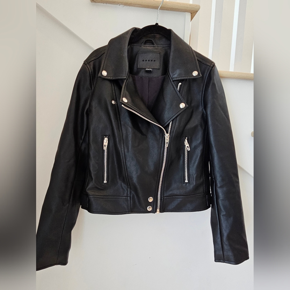 Faux Vegan Leather Biker Jacket